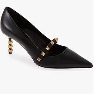 Valentino rockstud pointed toe pump black 42